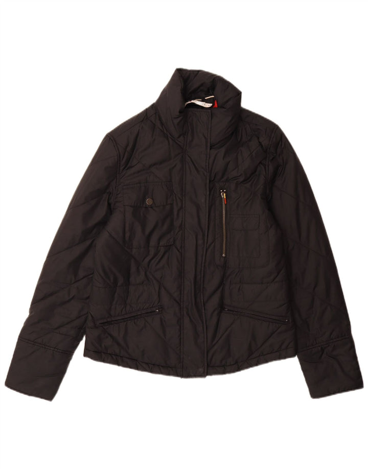 Tommy Hilfiger Damen Wattierte Jacke UK 16 Large Schwarz Polyester