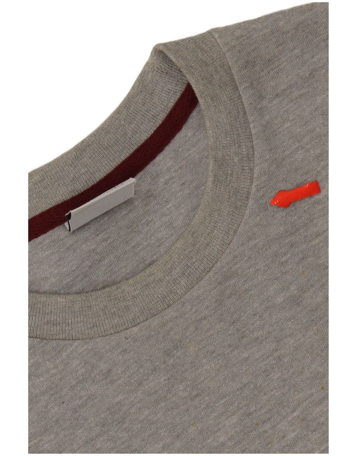 Zara Herren-Sweatshirt-Pullover, große graue Colourblock-Baumwolle