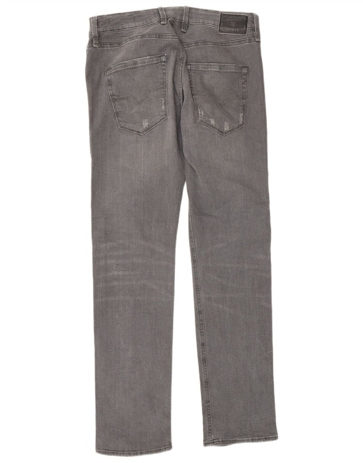 Guess Herren Distressed Slim Jeans W31 L33 Graue Baumwolle