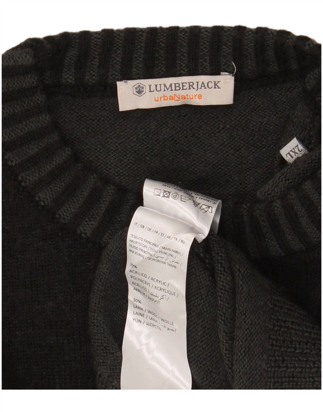 LUMBERJACK Herren-Pullover mit Rundhalsausschnitt, 2XL, graues Acryl
