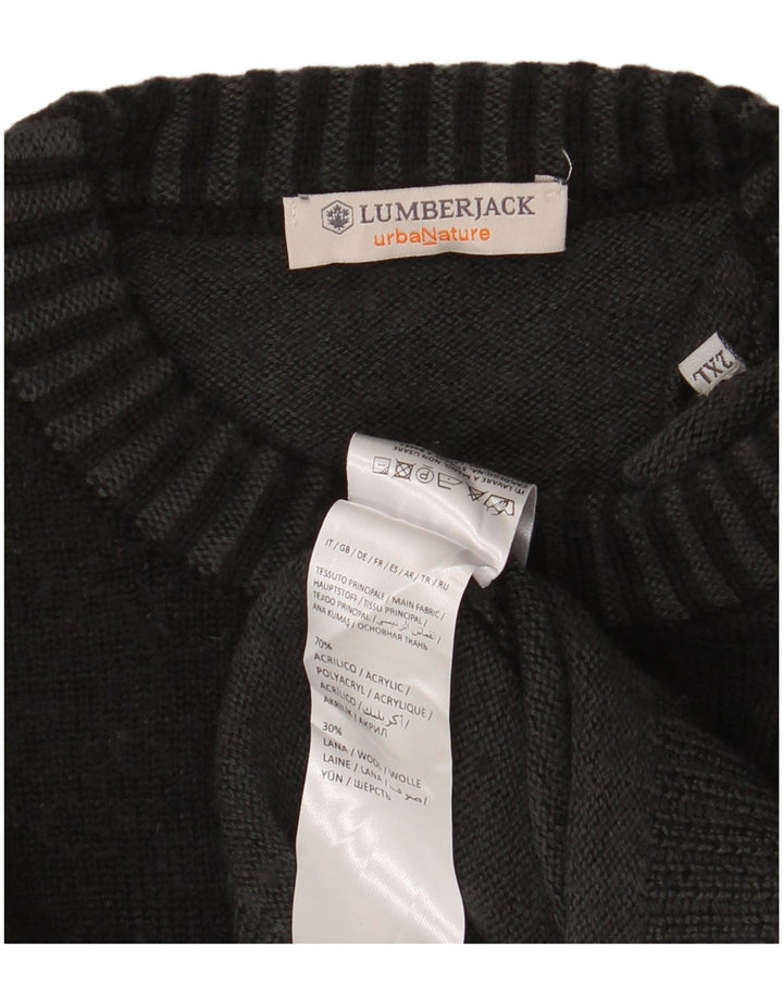 LUMBERJACK Herren-Pullover mit Rundhalsausschnitt, 2XL, graues Acryl