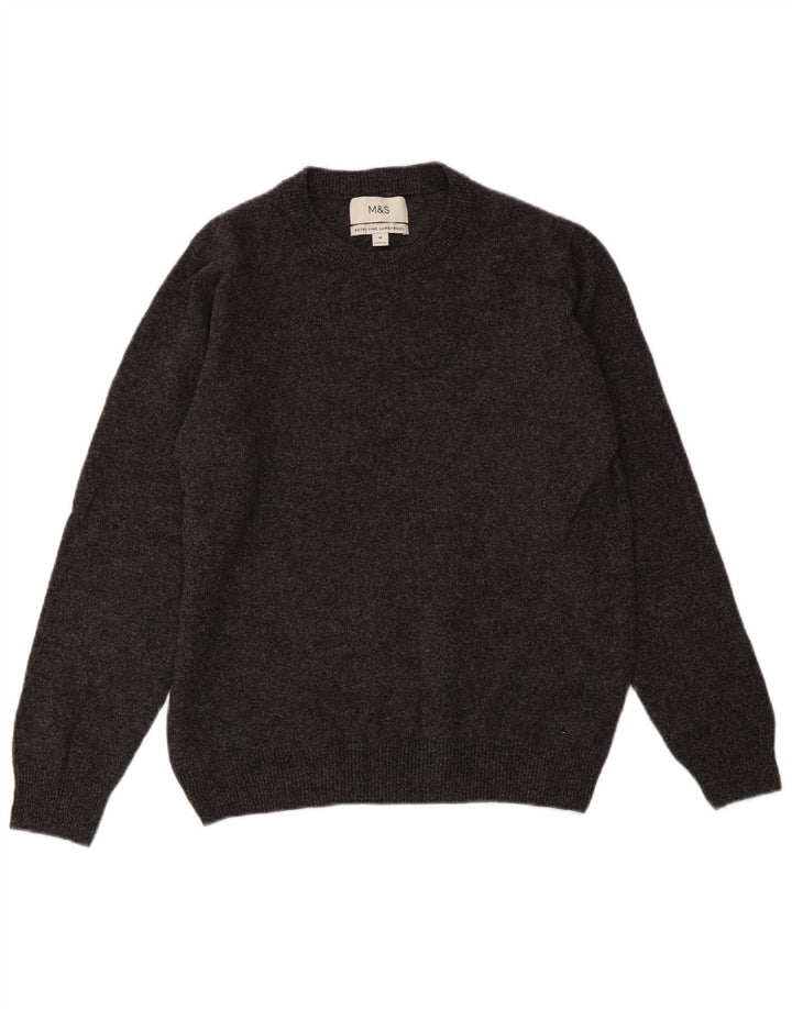 MARKS & SPENCER Damen Pullover mit Rundhalsausschnitt, UK 14, Mittelgrau