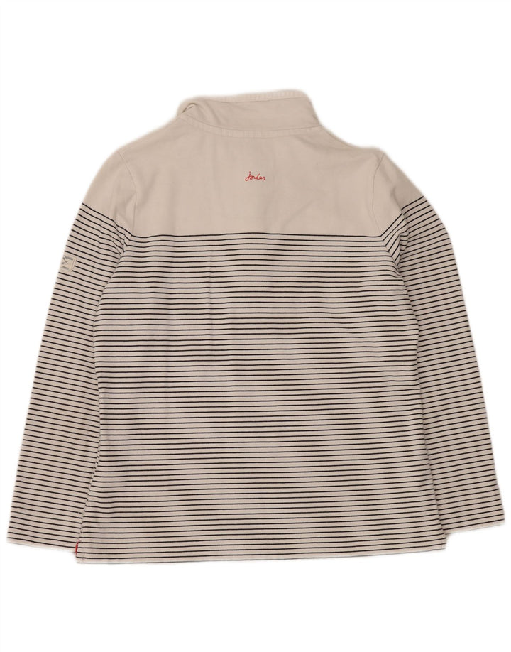 JOULES Damen-Sweatshirt-Pullover UK 14 Mittelweiß gestreift