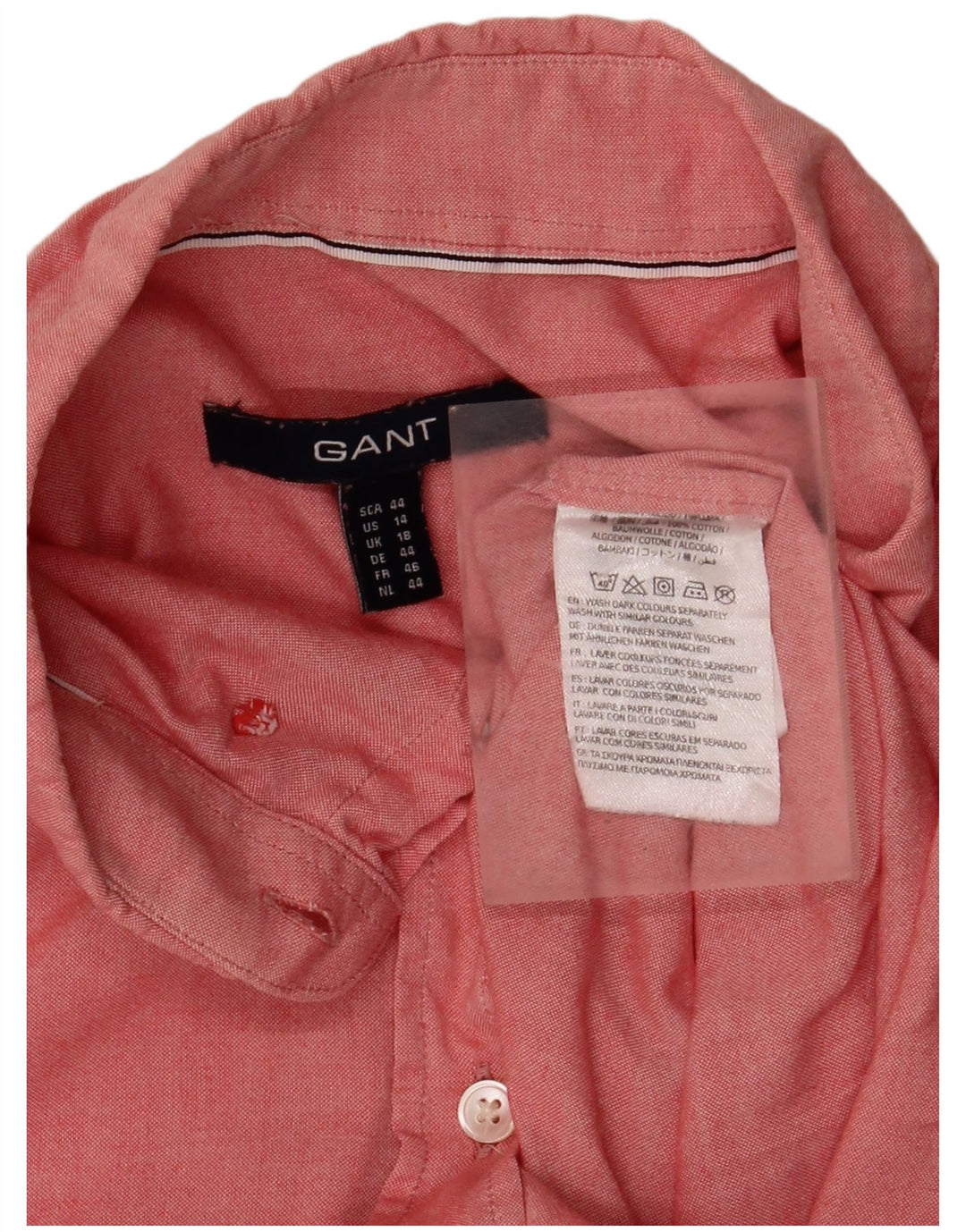 GANT Herrenhemd UK 18 XL rosa Baumwolle