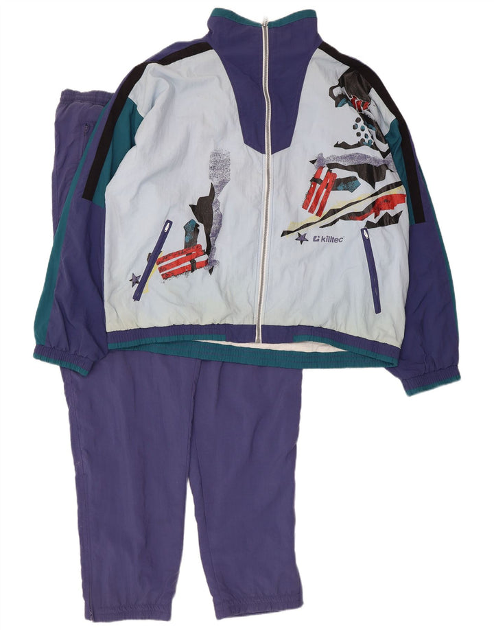 Killtec Herren-Trainingsanzug mit Grafik, groß, blau, Colourblock-Polyamid