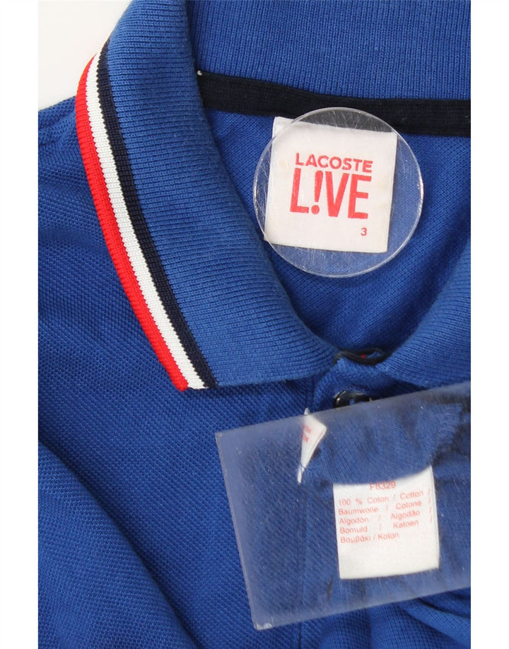 Lacoste Herren-Poloshirt, Größe 3, klein, blaue Baumwolle