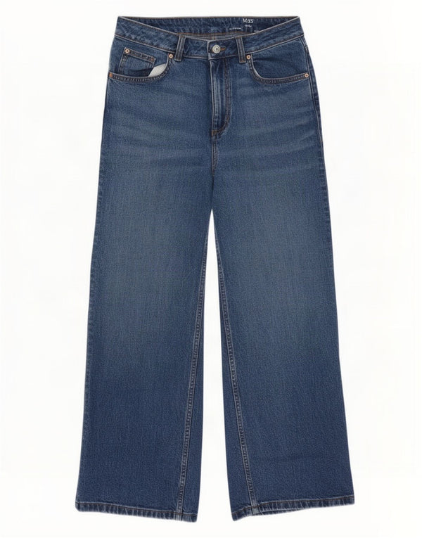 Marks & Spencer Damen-Jeans mit weitem Bein, UK 12, M, W30, L28, Blau, Baumwolle