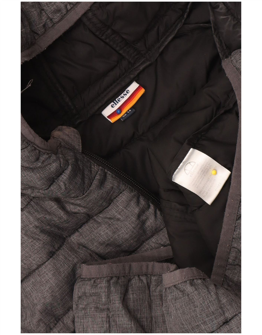 Ellesse Womens Hooded Wattierte Jacke UK 14 Mittelgrau Polyamid Sport