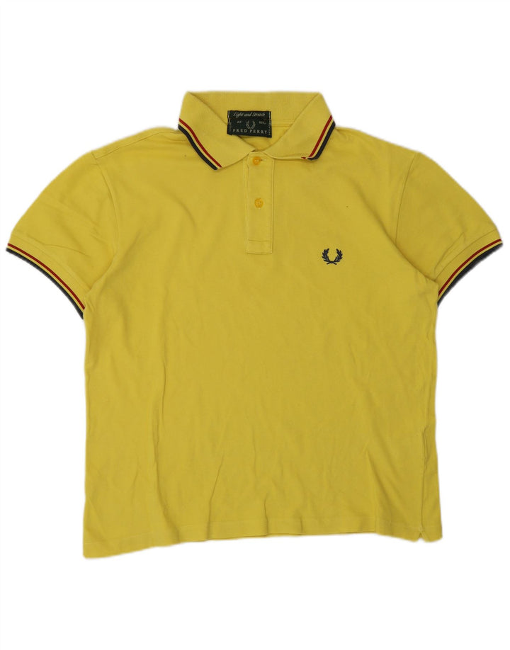 Fred Perry Herren-Poloshirt aus mittelgelber, gestreifter Baumwolle