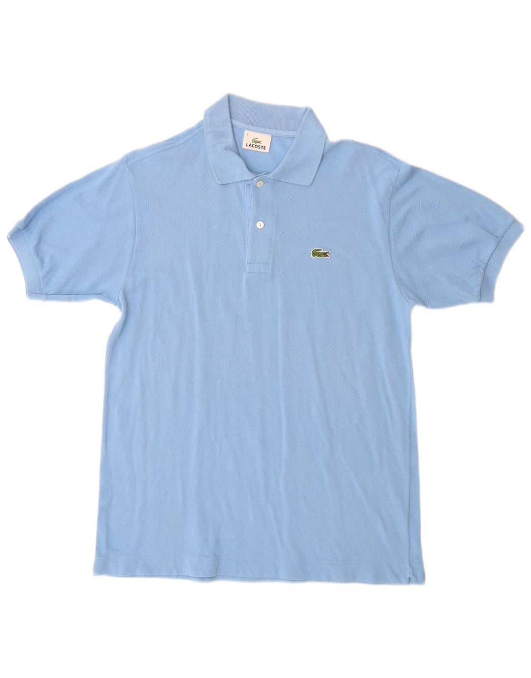 Lacoste Herren-Poloshirt, Größe 3, klein, blaue Baumwolle