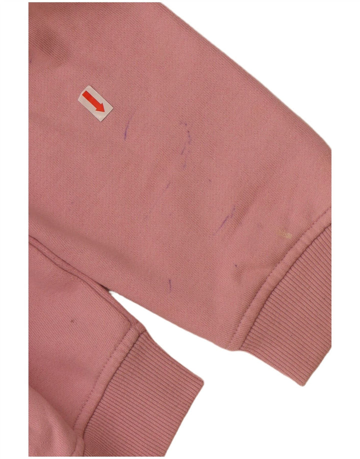 ELLESSE Damen Grafik-Sweatshirt-Pullover UK 12 Mittelrosa Baumwolle