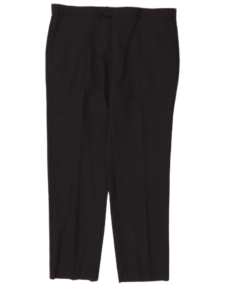 Gerade Herren-Anzughose von Marks & Spencer, W40, L33, schwarze Wolle