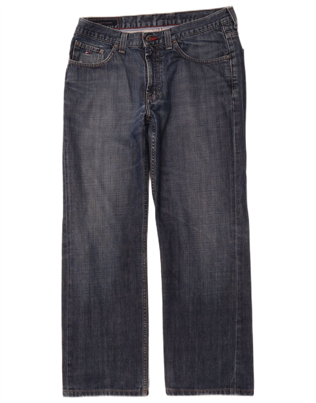 TOMMY HILFIGER Herren Straight Jeans W34 L32 Blaue Baumwolle