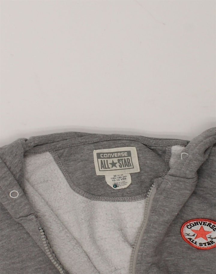 CONVERSE Boys Zip Hoodie Sweater 10-11 Years Medium Grey Cotton | Vintage Converse | Thrift | Second-Hand Converse | Used Clothing | Messina Hembry 