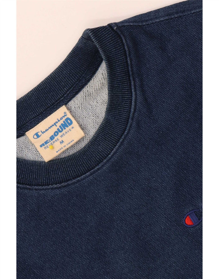 Champion Damen Crop Oversized Sweatshirt Pullover UK 14 Medium Marineblau