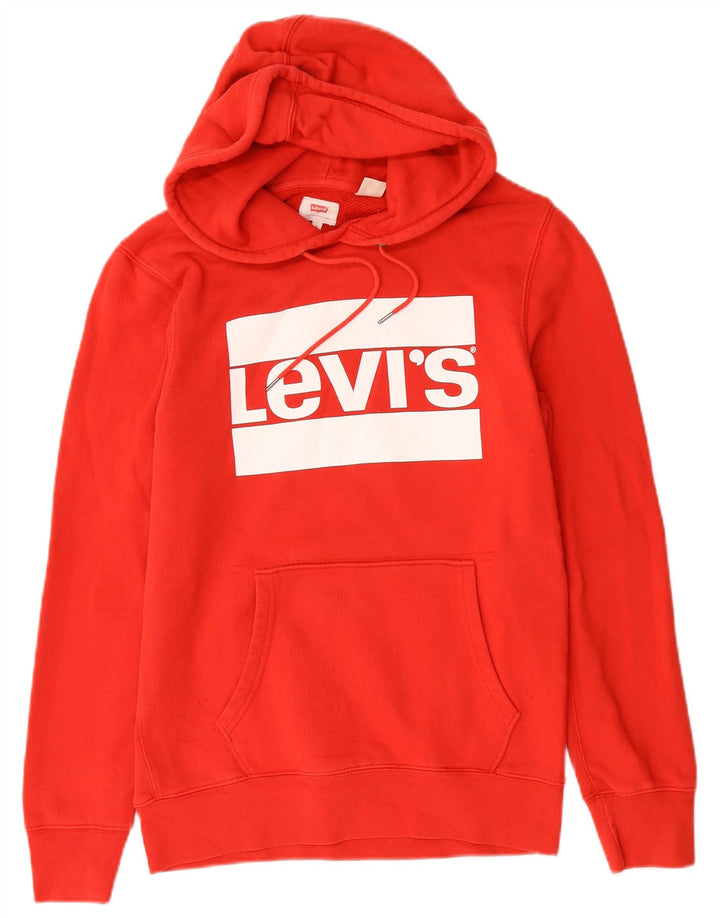 Levi's Herren-Kapuzenpullover mit Grafik, Größe S, rote Baumwolle