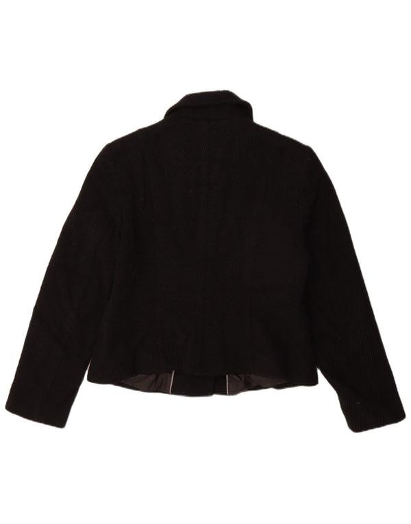Marks & Spencer Damen Kurzmantel UK 14 Mittelschwarze Viskose