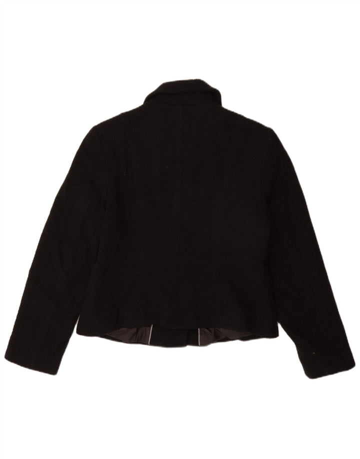Marks & Spencer Damen Kurzmantel UK 14 Mittelschwarze Viskose
