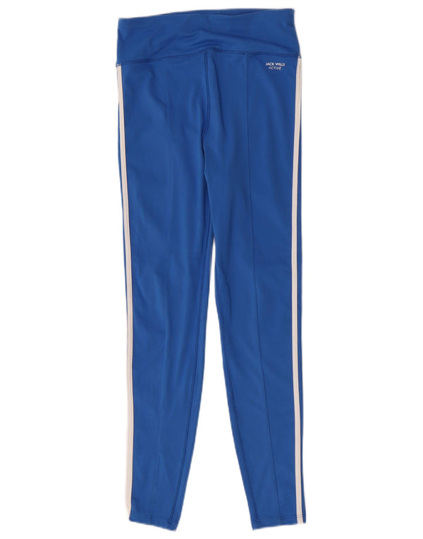 Jack Wills Damen Active Leggings mit hoher Taille, UK 12, Mittelblau, Sport