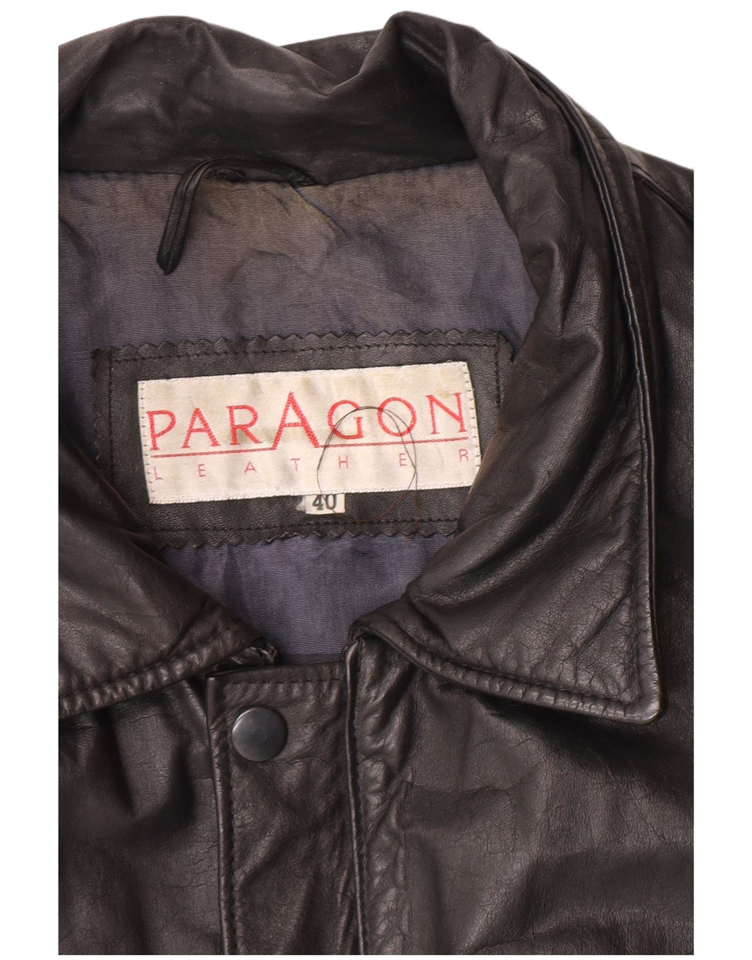 Paragon Herren Militärlederjacke UK 40 Großes schwarzes Leder
