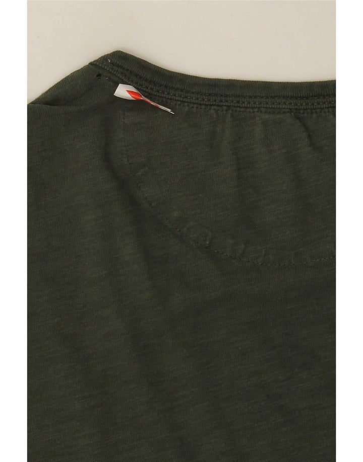 Sun68 Herren T-Shirt Top Large Khaki Baumwolle