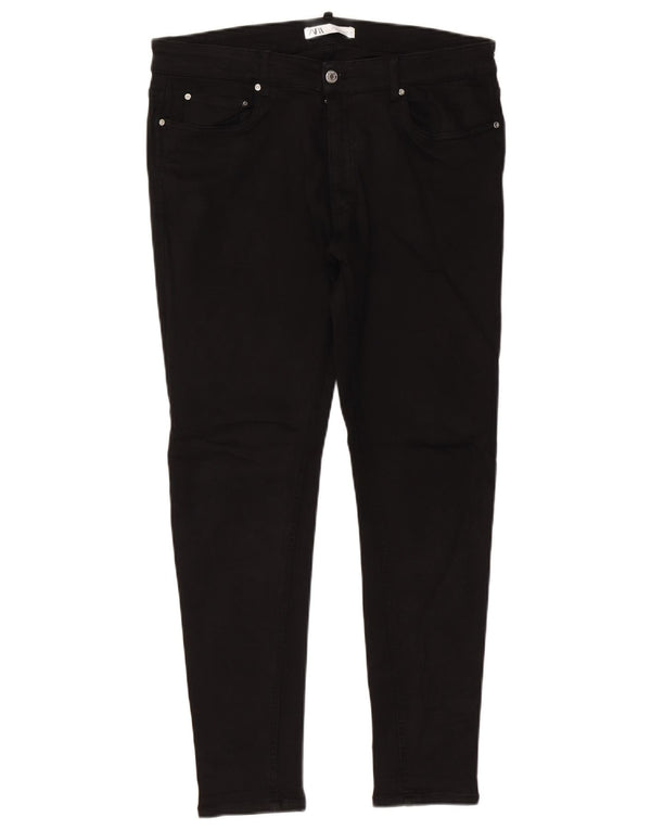 Zara Herren Slim Jeans EU 46 Large W36 L29 Schwarze Baumwolle