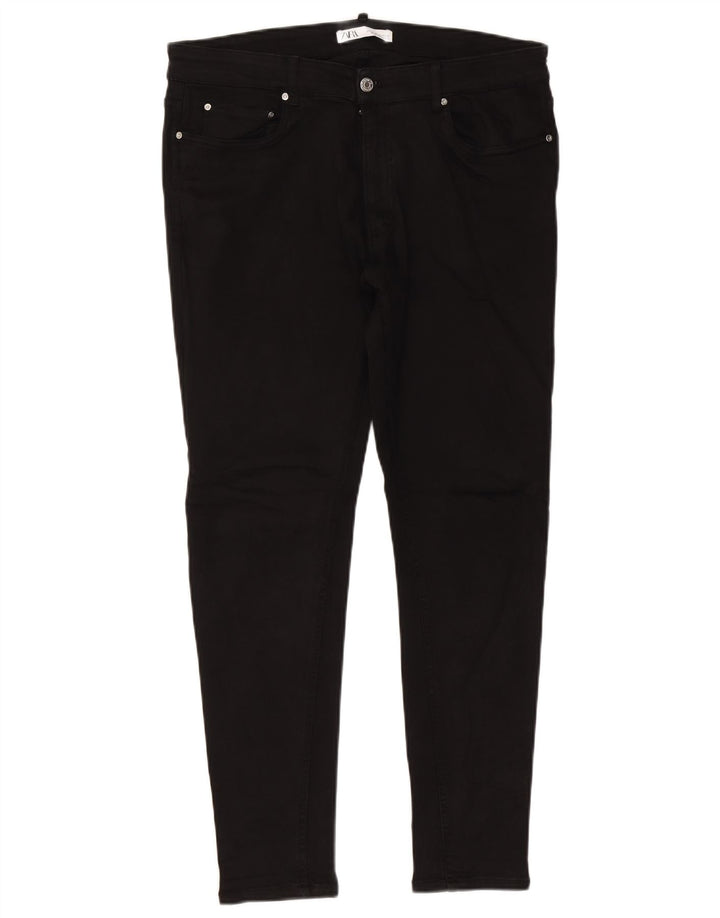 Zara Herren Slim Jeans EU 46 Large W36 L29 Schwarze Baumwolle