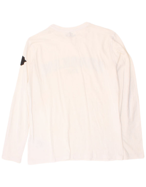 Replay Langarmshirt mit Grafik für Jungen, 15–16 Jahre, weiße Baumwolle