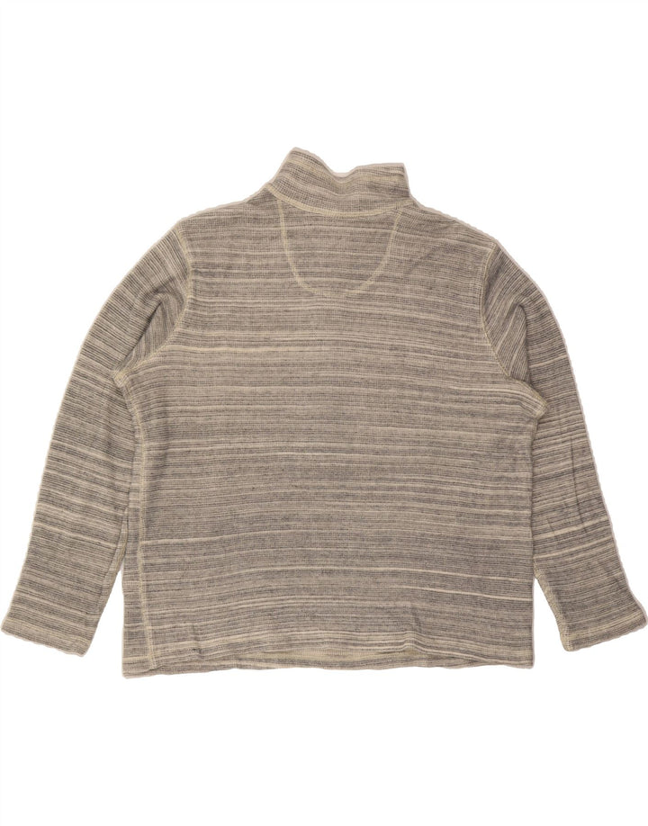 TOMMY BAHAMA Womens Oversized Sweatshirt Jumper UK 16 Large Grey Pinstripe Vintage Tommy Bahama and Second-Hand Tommy Bahama from Messina Hembry 