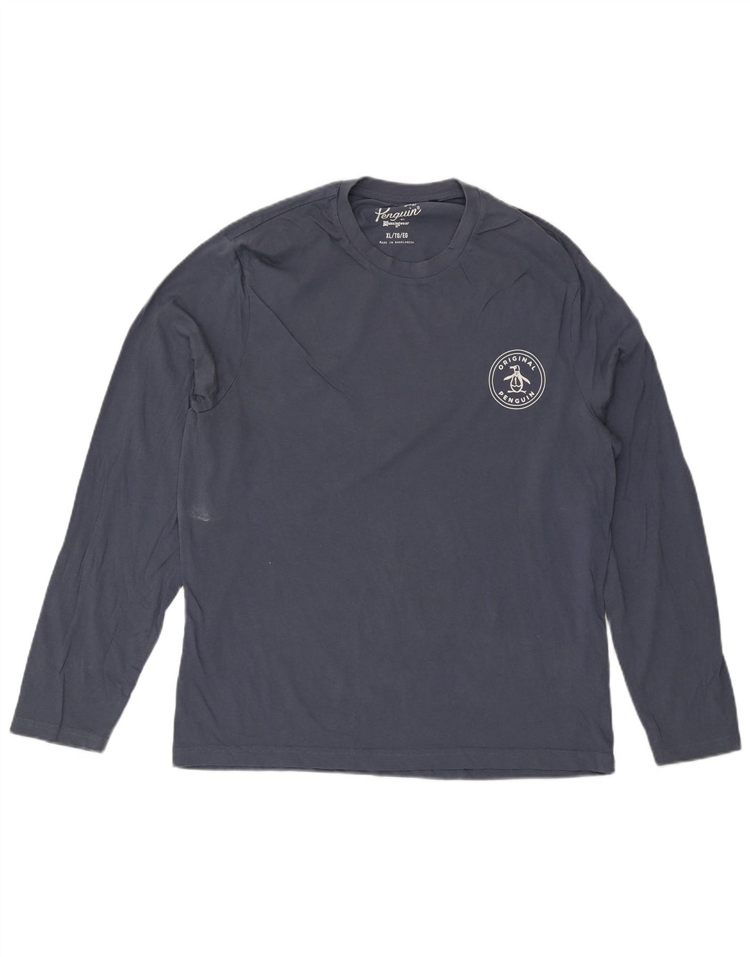 Penguin Herren-Top, langärmelig, XL, Marineblau, Baumwolle
