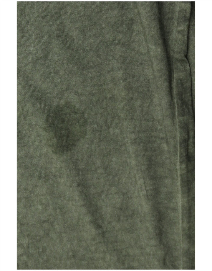 BENETTON Herren-Grafik-Oberteil, langärmelig, klein, grüne Baumwolle