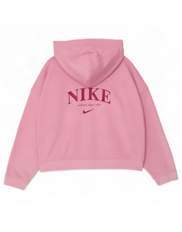 Nike Mädchen-Pullover mit grafischem, übergroßem Kapuzenpullover mit Reißverschluss, 10–11 Jahre, Mittelrosa