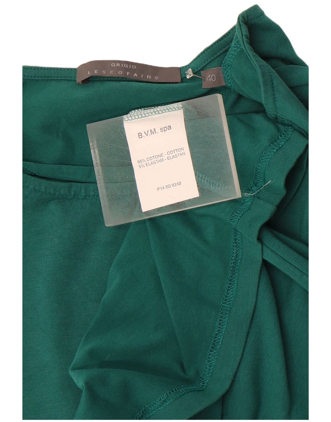 LES COPAINS Womens T-Shirt Top IT 40 Small Green Cotton