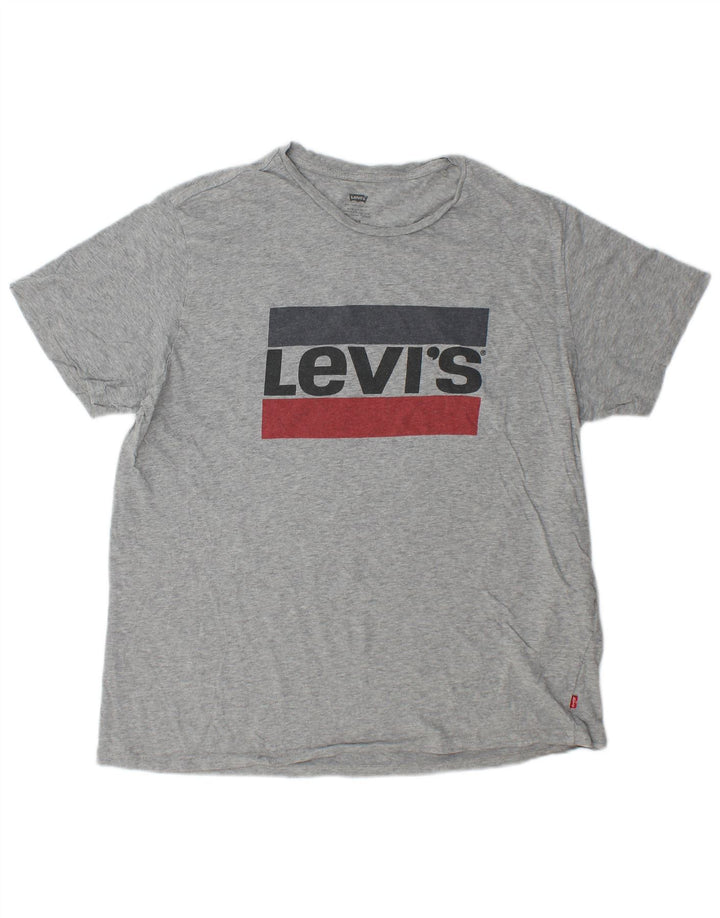 Levi's Herren-T-Shirt mit Grafik, groß, grau gesprenkelte Baumwolle