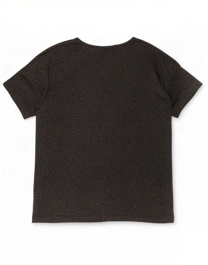 Topshop Damen-T-Shirt in Übergröße, Gr. 8, Größe S, schwarz gesprenkeltes Polyester