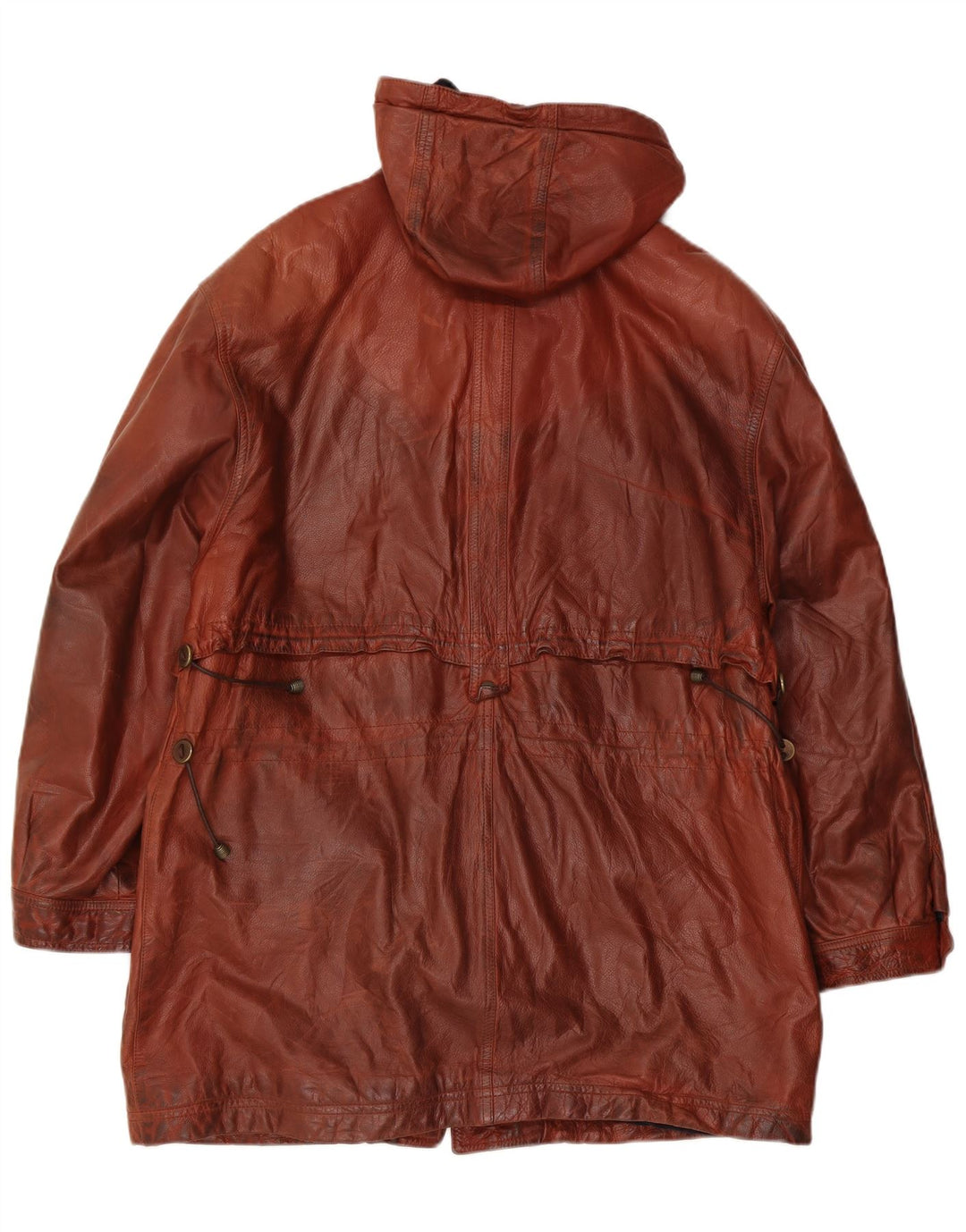 Giamax Herren-Ledermantel mit Kapuze, UK 40, Größe L, Braun