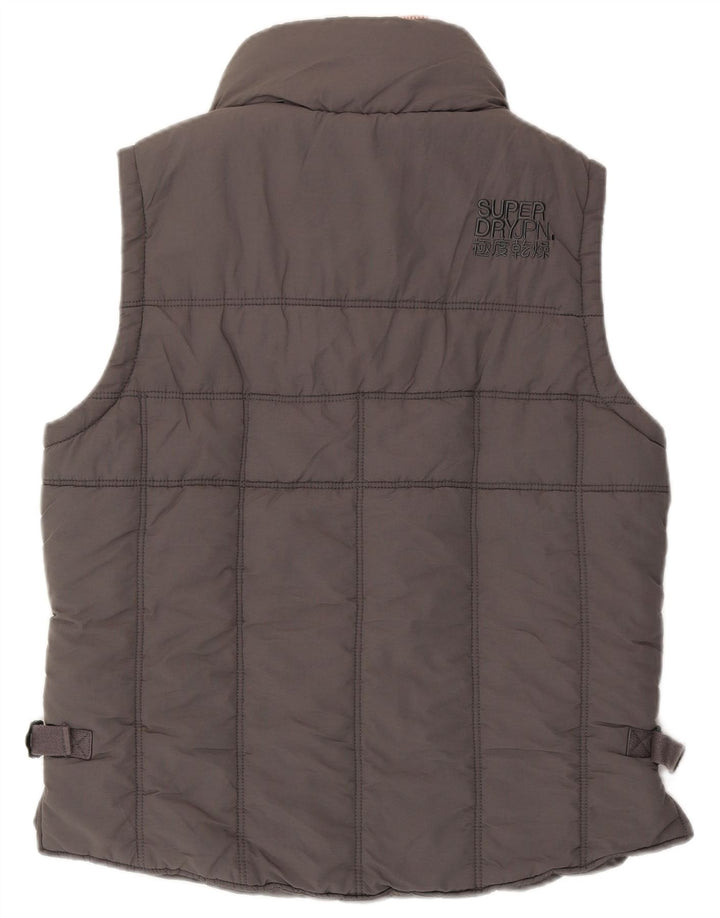 Superdry Herren Wattierte Weste UK 38 Mittelgraue Baumwolle