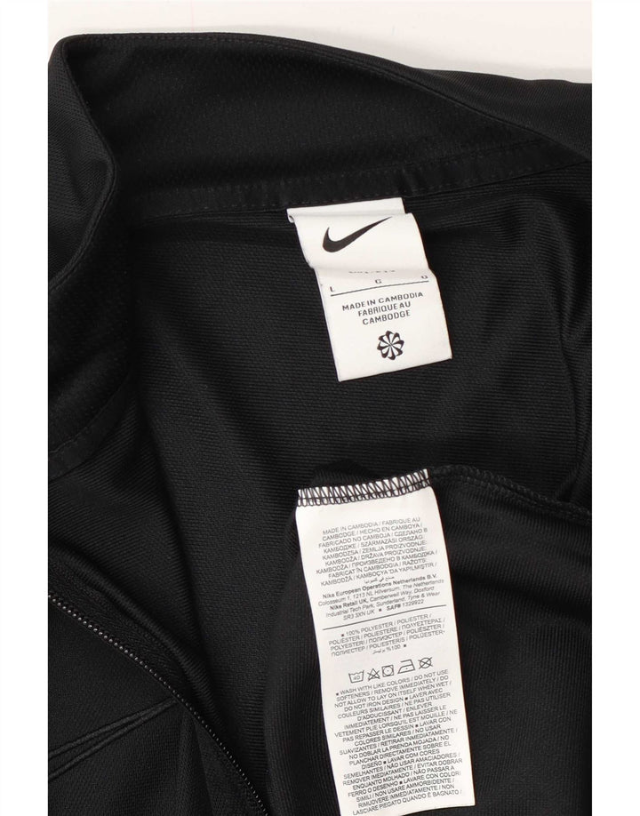 Nike Herren-Dri-Fit-Trainingsanzug-Top-Jacke, großes, schwarzes Polyester