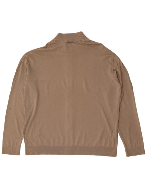 Lacoste Herren Strickjacke Pullover Größe 10 5XL Beige Baumwolle