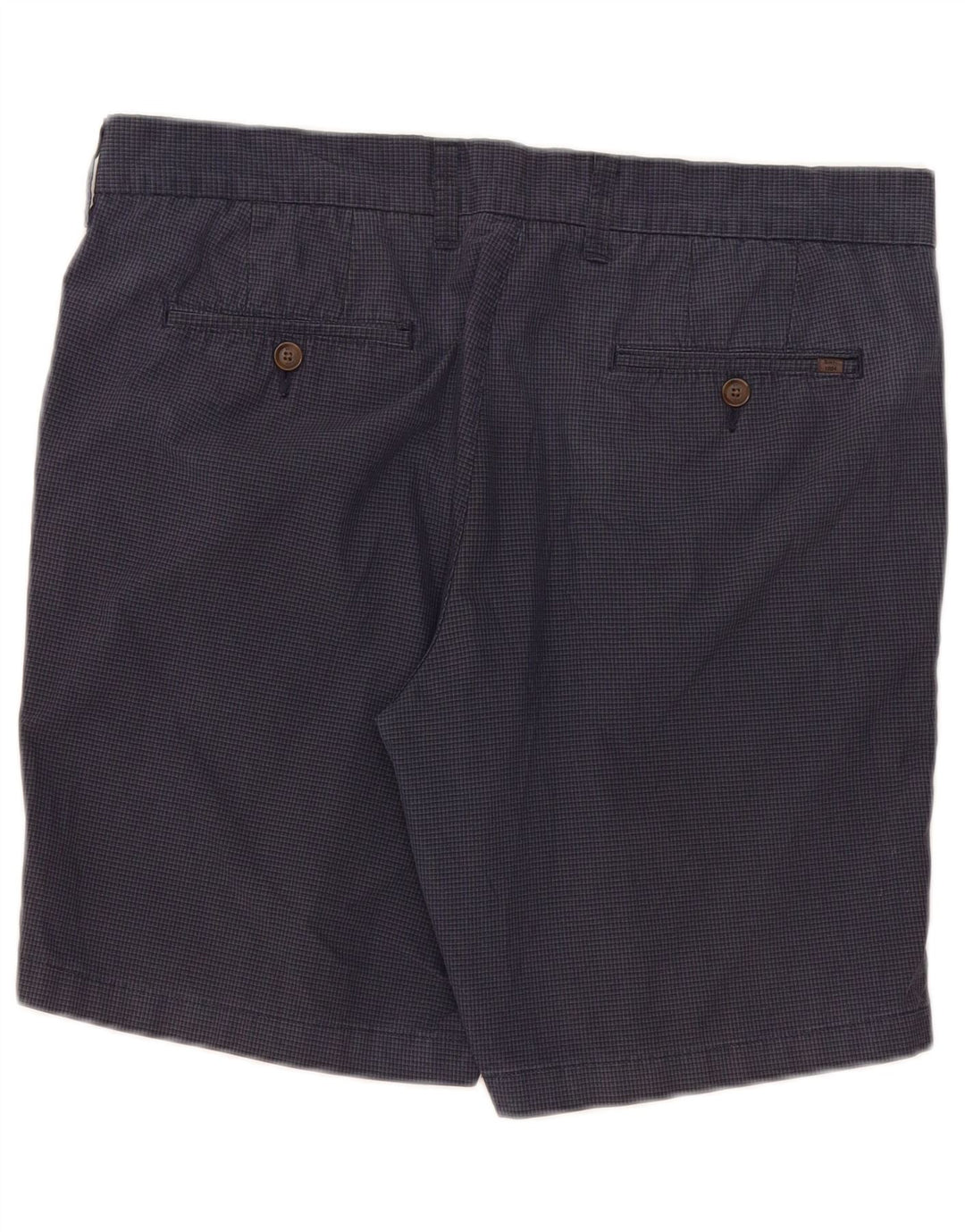 Marks & Spencer Herren-Chinoshorts W36, große marineblaue Gingham-Baumwolle