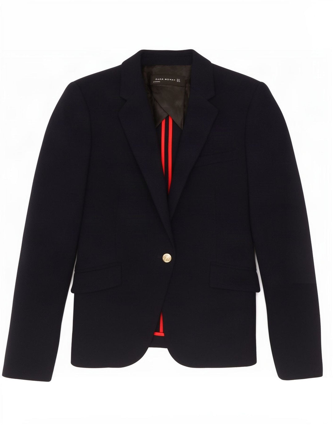 Zara Damen 1-Knopf-Blazerjacke UK 10 Small Marineblau