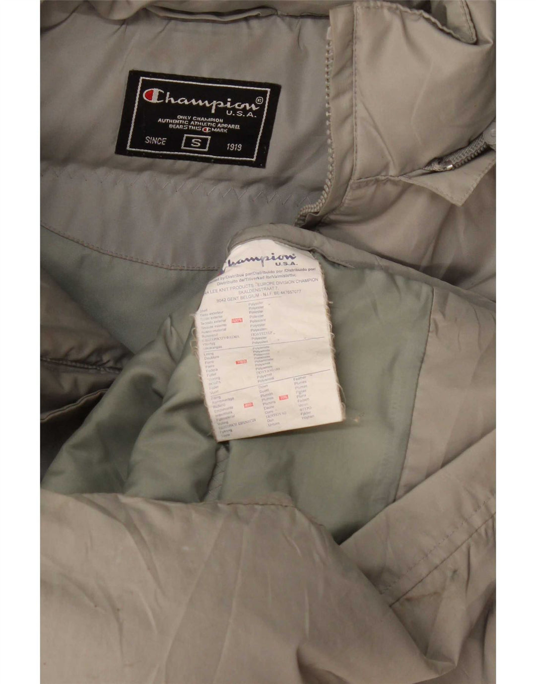 Champion Damen Übergroßer, gepolsterter Mantel mit Kapuze, UK 10, Größe S, Grau, Polyester
