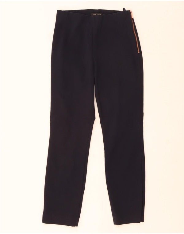 Ted Baker Slim-Hose für Damen, Größe 0, 2XS, W24, L24, Marineblau, Baumwolle