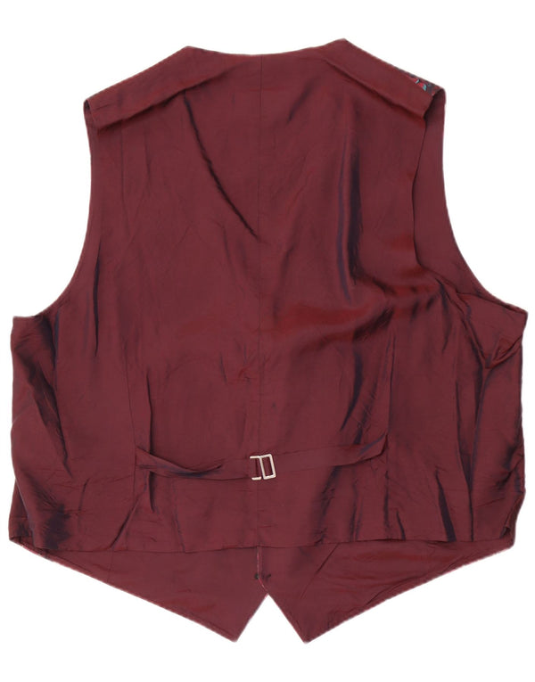 Wilvorst Herren-Weste, reguläre Passform, EU 54, 4XL, Burgunderrot, Blumenmuster, Polyester