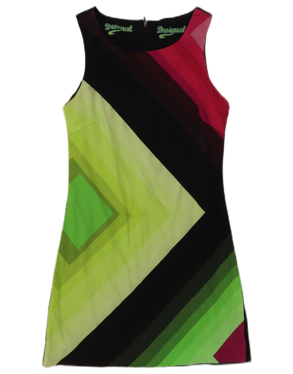 Desigual Damen Etuikleid UK 12 Medium Mehrfarbig Geometrisch