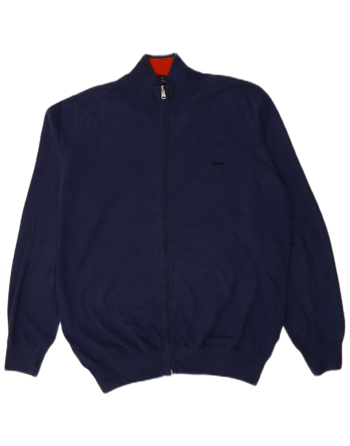 Harmont & Blaine Herren-Strickjacke XL aus marineblauer Baumwolle
