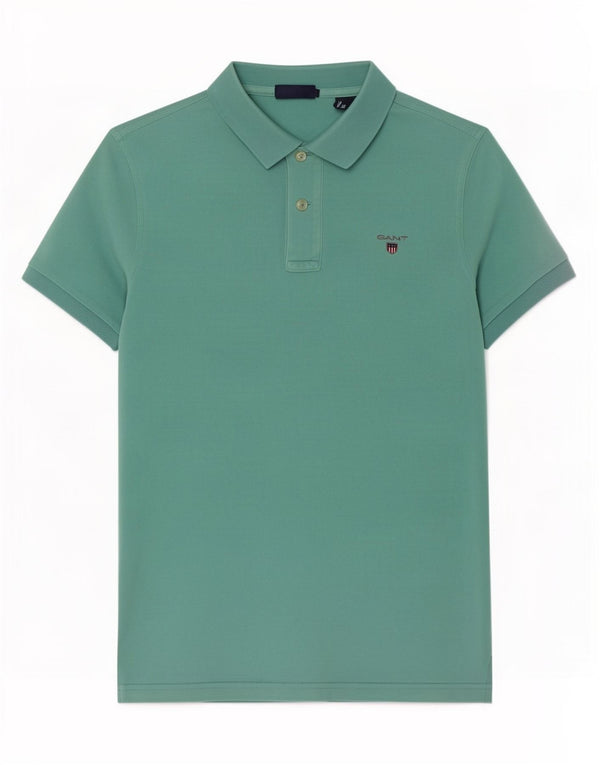 Gant Herren Regular Poloshirt XS Grüne Baumwolle