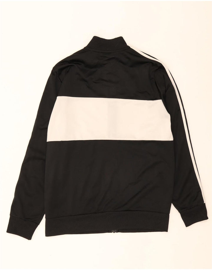 Adidas Jungen-Trainingsanzug-Top-Jacke, 15–16 Jahre, schwarzes Colourblock-Polyester