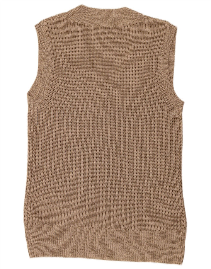 Zara Damen Longline Vest Tank Top UK 14 Mittelbraunes Polyester