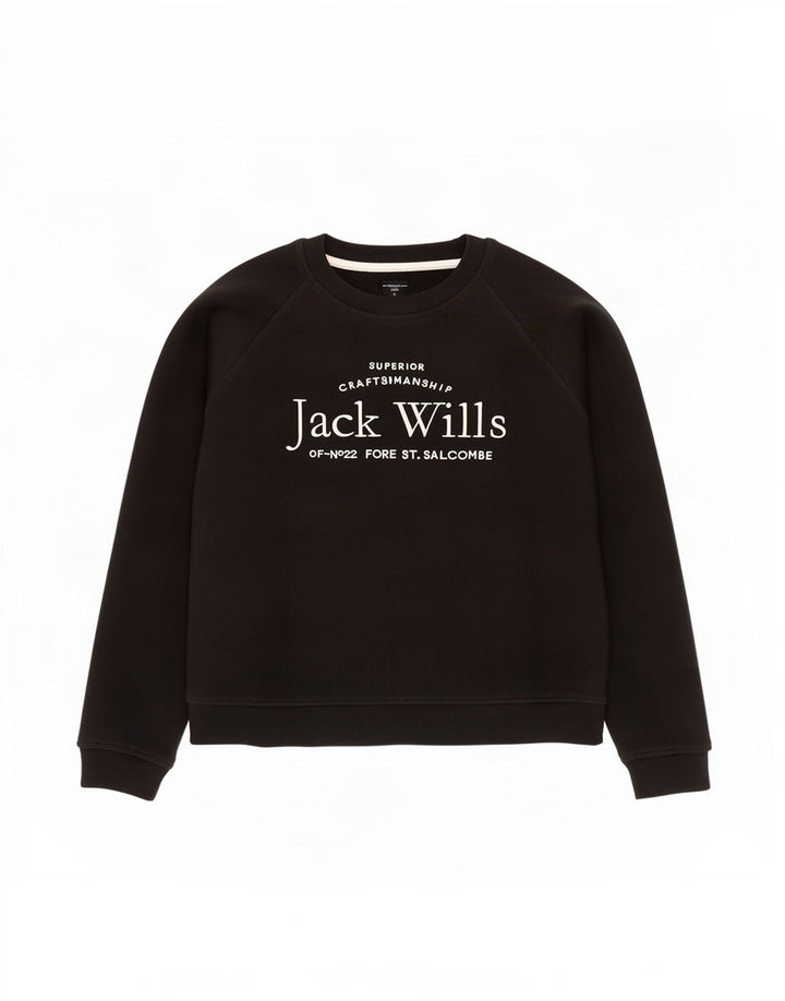 Jack Wills Damen-Sweatshirt mit Grafik-Übergröße, Gr. 12, mittelschwarz